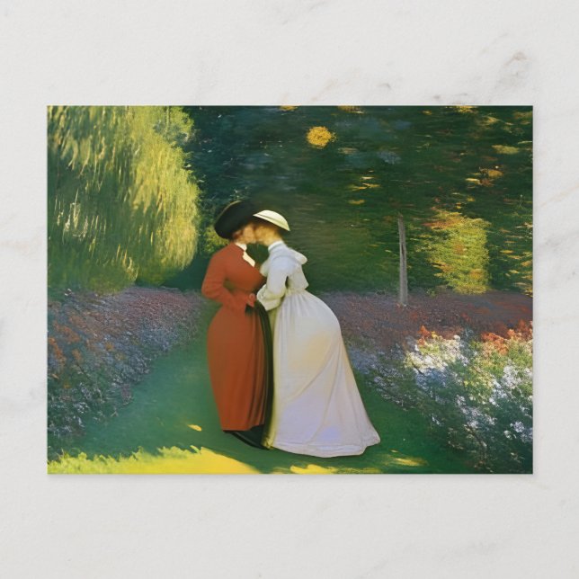 Kiissing in the Garden by Monet Postcard Vykort (Framsida)