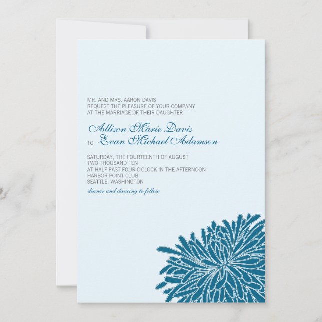 Kika Chrysanthemumbröllopinbjudan Inbjudningar (Framsida)
