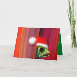 Kika fisken med den Santa hatten Helgkort