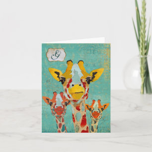 Kika Monogram Notecard för giraff tre Anteckningskort