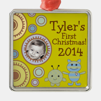 Kika monsterbaby den första prydnaden för jul julgransprydnad metall