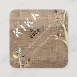 Kika och Coco bra Vibes earthy struktur 2020 Fyrkantigt Visitkort