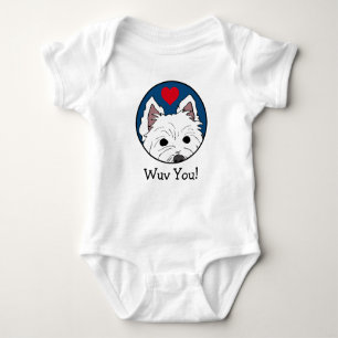 Kika Westie Wuv dig! Begynna Bodysuit Tee Shirt