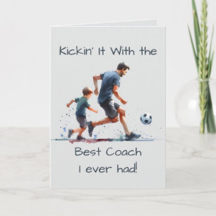 Kikckin med Best Coach Grattis på födelsedagen Kort