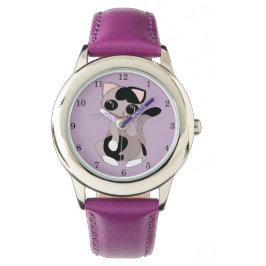 Kiki 1 - Barn Lila Leather Strap Watch Armbandsur