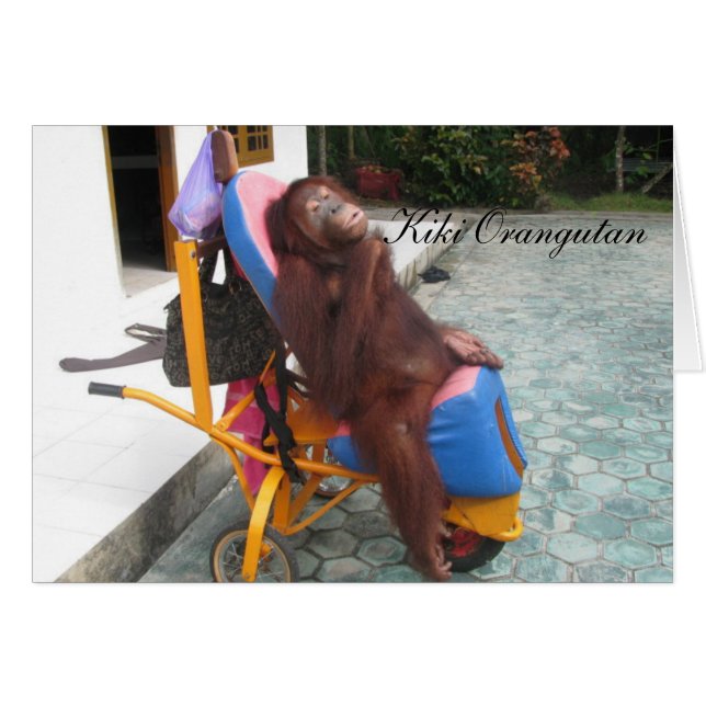 KiKi Orangutan OFI Charity Hälsningskort (Framsidan Horizontal)
