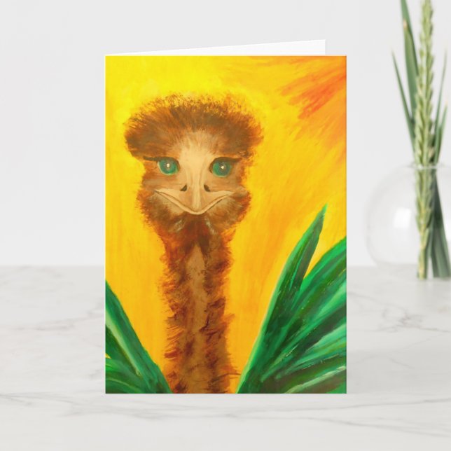 Kiki - Ostrich Greeting Card Kort (Framsida)