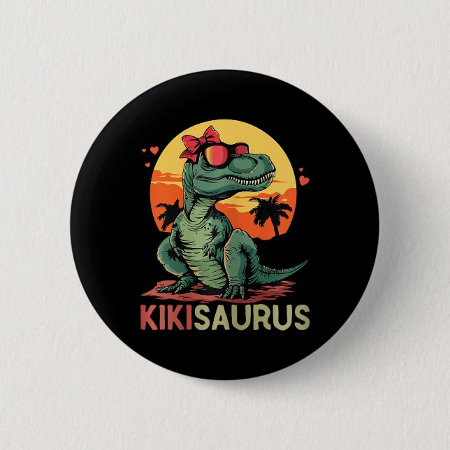 Kikisaurus Dino Dinosaur Kiki-saurus T-rex Mor' Knapp (Framsida)