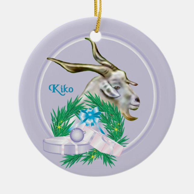 Kiko Goat Wandeans Helgdag Ornament (Framsidan)