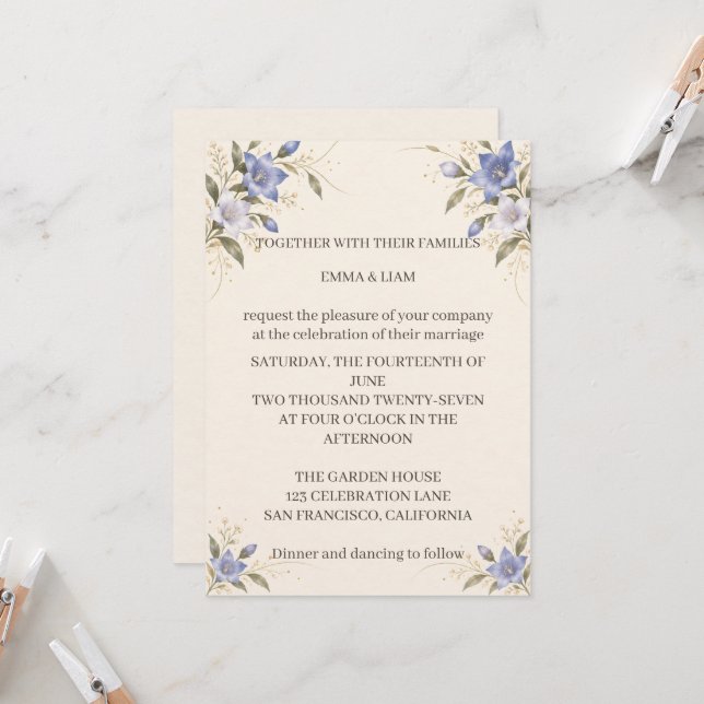 Kikyo Wedding Invitation Inbjudningar (Fram/Back In Situ)