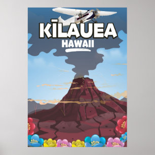 Kīlauea Hawaii Volcano-reseaffisch Poster
