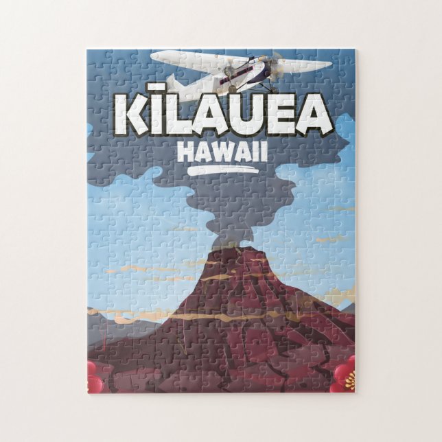Kīlauea Hawaii Volcano-reseaffisch Pussel (Vertikal)