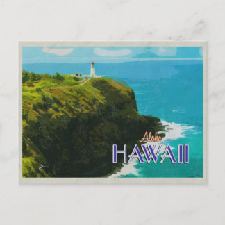 Kilauea Lighthouse Hawaii Vintage resor Poster Vykort