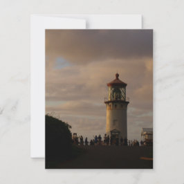 Kilauea Lighthouse i Dusk på en Julkort