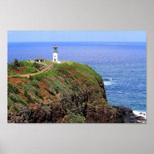 Kilauea Lighthouse på Kauai Poster