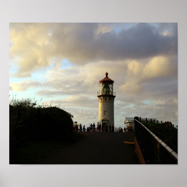 Kilauea Point Lighthouse i Dusk Poster (Framsidan)
