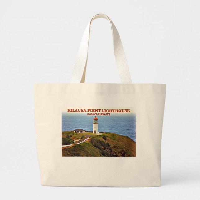 Kilauea Point Lighthouse, Kauai, Hawaii Tote Bag Jumbo Tygkasse (Framsidan)