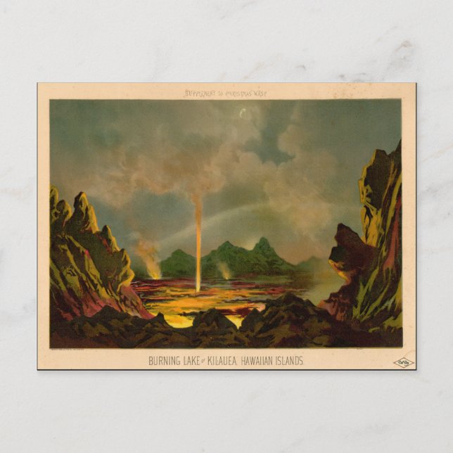 KILAUEA:S UNDERBARA VOLCANO, 16 november 1866 Vykort (Framsida)