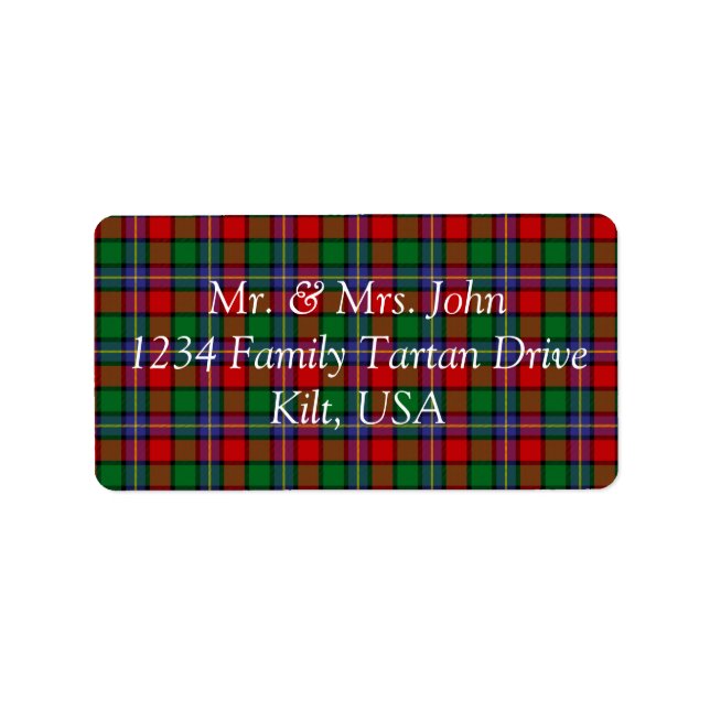 Kilgore Tartan Label Adressetikett (Framsidan)