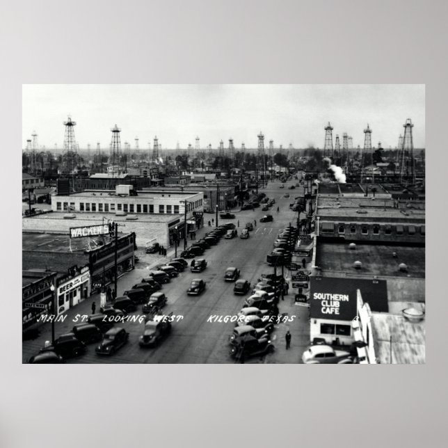 KILGORE TEXAS OIL FÄLT c. 1938 Poster (Framsidan)