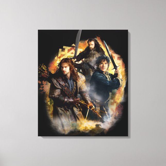 Kili, BILBO BAGGINS™ och THORIN OAKENSHIELD™ Art Canvastryck (Framsida)