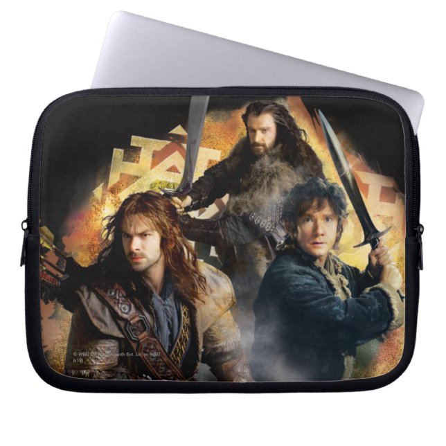 Kili, BILBO BAGGINS™ och THORIN OAKENSHIELD™ Art Laptop Sleeve (Framsidan)