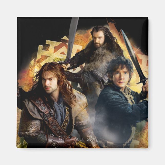 Kili, BILBO BAGGINS™ och THORIN OAKENSHIELD™ Art Magnet (Framsidan)