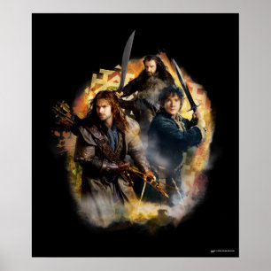 Kili, BILBO BAGGINS™ och THORIN OAKENSHIELD™ Art Poster
