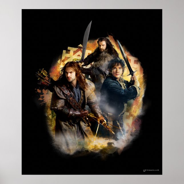 Kili, BILBO BAGGINS™ och THORIN OAKENSHIELD™ Art Poster (Framsidan)