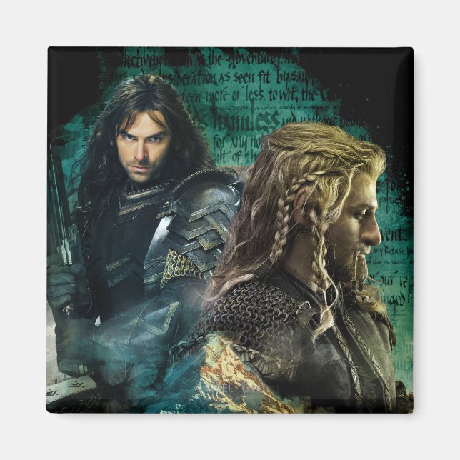 Kili & Fili over Erebor Magnet (Framsidan)