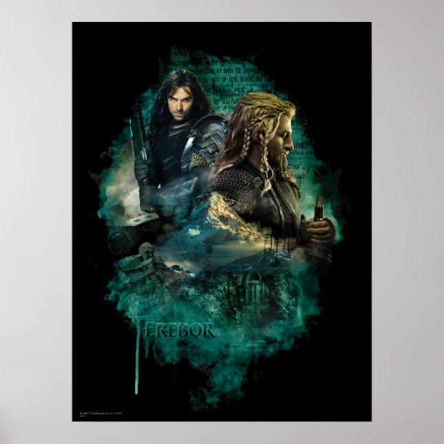 Kili & Fili over Erebor Poster (Framsidan)