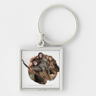 Kili, THORIN OAKENSHIELD™ och Fili Fyrkantig Silverfärgad Nyckelring