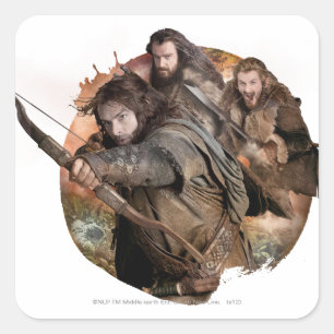 Kili, THORIN OAKENSHIELD™ och Fili Fyrkantigt Klistermärke