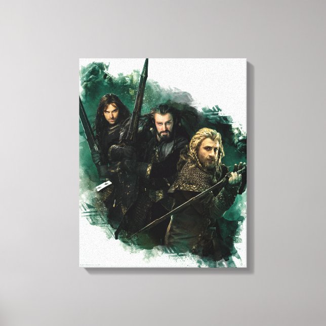 Kili, THORIN OAKENSHIELD™ och Fili Graphic Canvastryck (Framsida)
