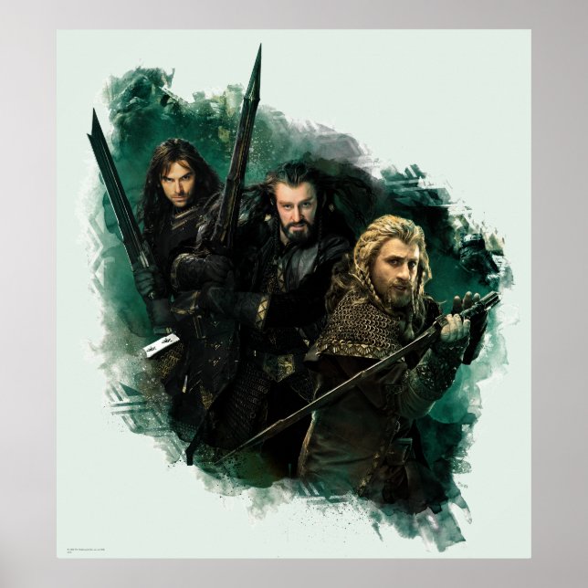 Kili, THORIN OAKENSHIELD™ och Fili Graphic Poster (Framsidan)