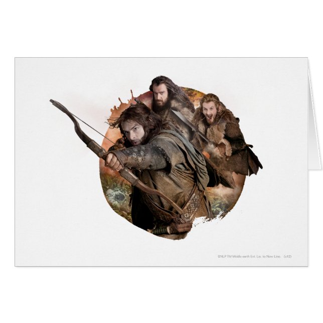 Kili, THORIN OAKENSHIELD™ och Fili Hälsningskort (Framsidan Horizontal)