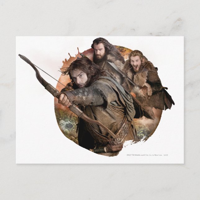 Kili, THORIN OAKENSHIELD™ och Fili Vykort (Framsida)