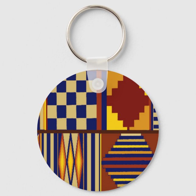 Kilim-bönemattans design nyckelring (Framsida)