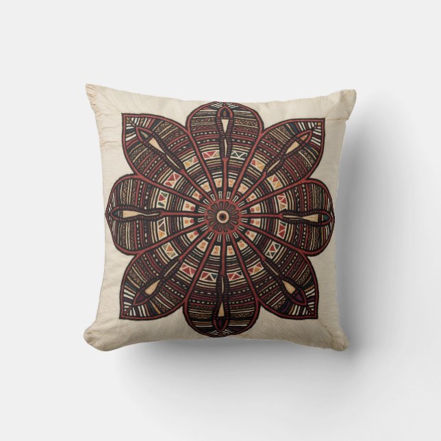 Kilim Mandala Lumbar Pillows: A Blend of Comfort Kudde (Framsida)