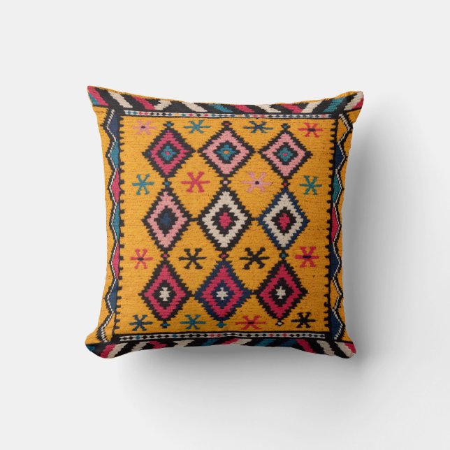 Kilim Pillows-Gulten Radiant Kudde (Framsida)