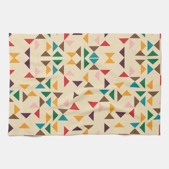 Kilim triangle mönster beige kökshandduk (Horisontell)