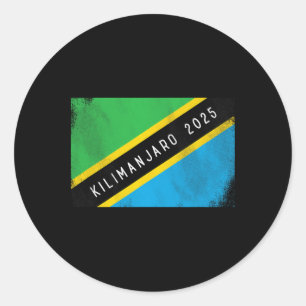 Kilimanjaro 2025 Tanzania Flagga Mount Kilimanjaro Runt Klistermärke