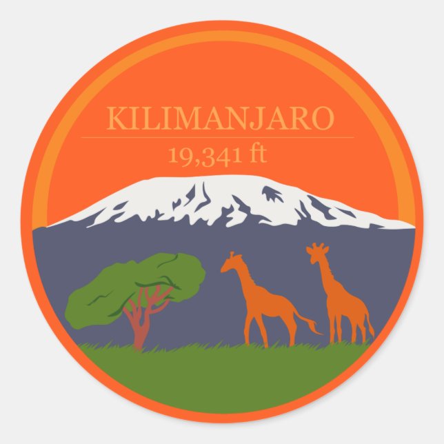 Kilimanjaro Altitude Runt Klistermärke (Framsida)