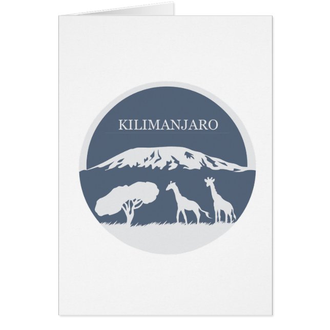 Kilimanjaro (blått) hälsningskort (Framsidan)