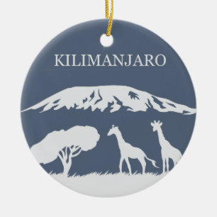 Kilimanjaro (blått) julgransprydnad keramik