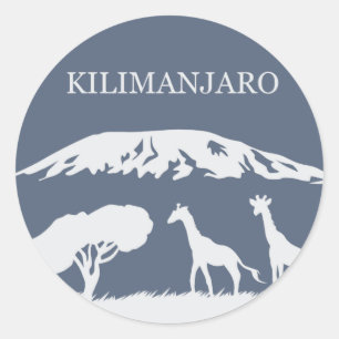 Kilimanjaro (blått) runt klistermärke