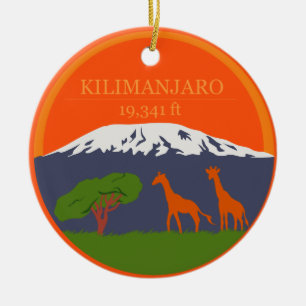 Kilimanjaro höjd julgransprydnad keramik