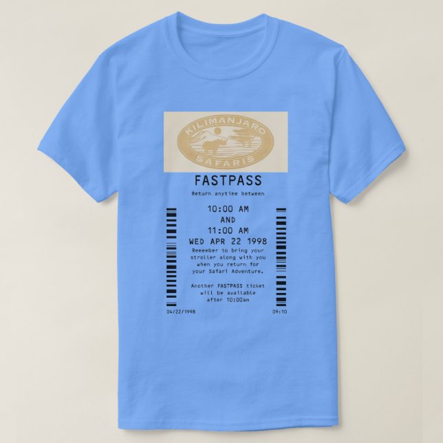 Kilimanjaro Safari fastpass TShirt T Shirt (Design framsida)
