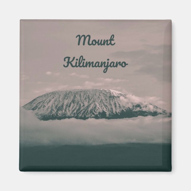 Kilimanjaro Snö Volcano i Afrikan Tanzania Magnet (Framsidan)