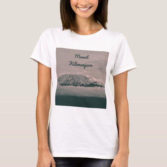 Kilimanjaro Snö Volcano i Afrikan Tanzania T Shirt (Framsida)